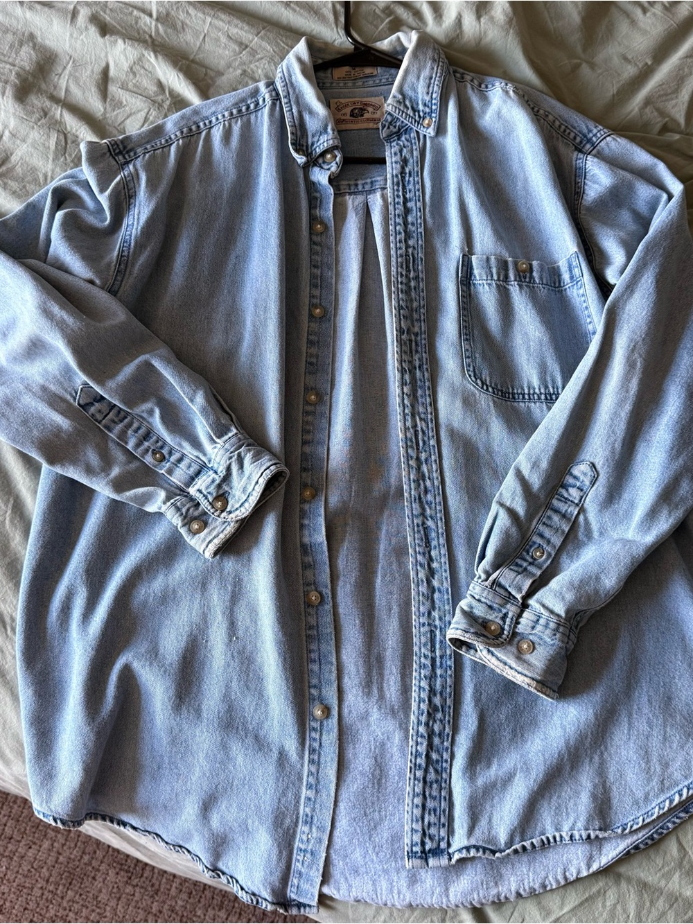 Light Wash Denim Button-Up Shirt